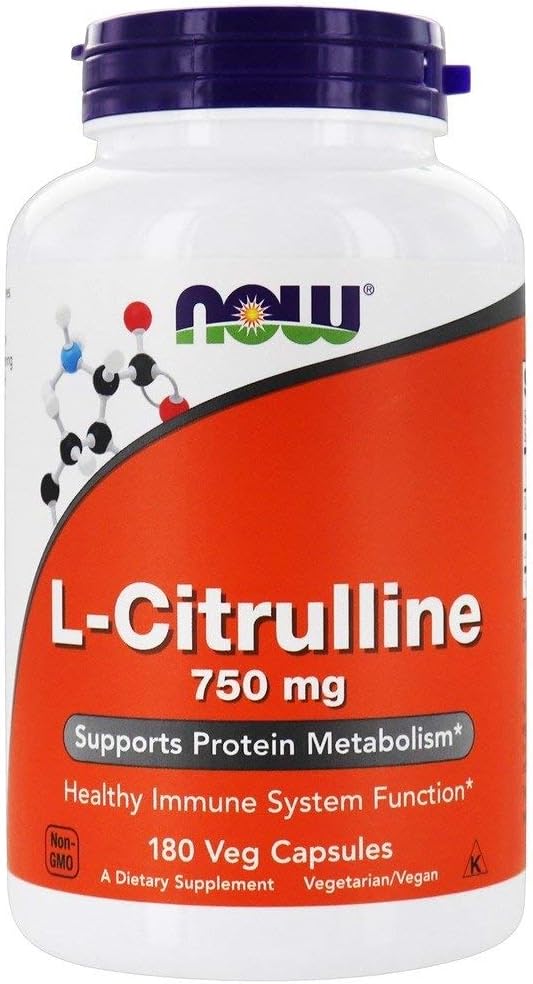 NOW Foods L-Citrulline 750 mg, 180 capsules, (verpakking van 3)