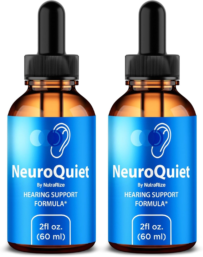 NutraRize (2 paquets de gouttes NeuroQuiet – Formule officielle de soutien de l'audition avec des ingrédients naturels et propres pour aider à maintenir le bien-être de l'oreille, examen de Gotas Premium (60 portions)