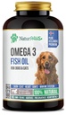 Omega 3 Visolie supplement voor honden en katten - 1000 mg Pure DHA en EPA Omega's - Ondersteunt gezonde jas en huid, hart, immuunsysteem, gewrichten en hiep - 180 softgels
