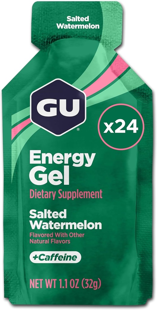 GU Energy Original Sports Nutrition Energy Gel, Gezouten Watermeloen, 26,4 Oz, 24 Tel.