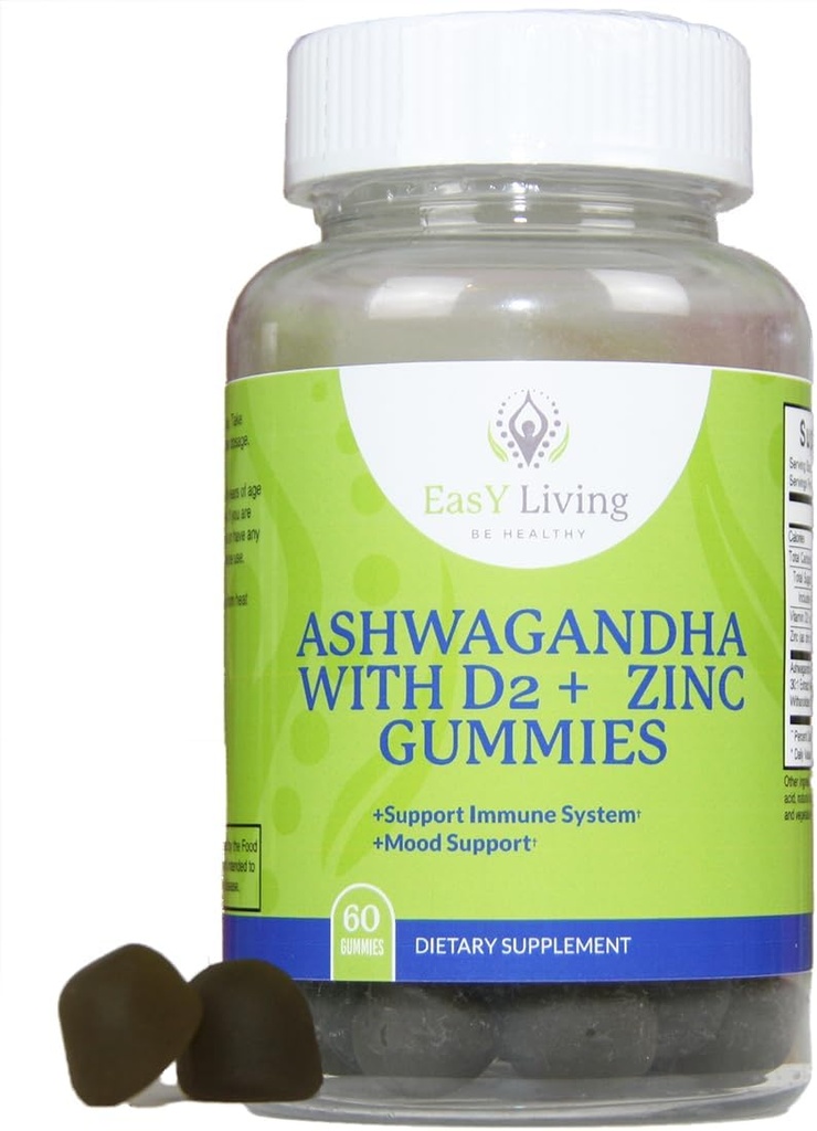 Ashwagandha 1500mg VitamineD2 200mcg Zink 4mg Gummies pS for Stress Relief & Immuun System Support