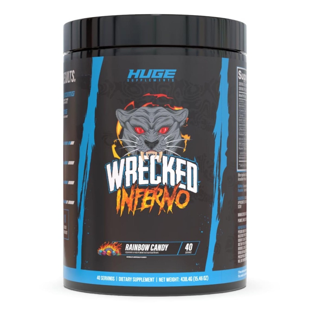 Wrecked Inferno - Thermogene pre-workout voor mannen en vrouwen, verhoging van energie, Boost Thermogenese & Metabolisme, verbetering van de prestaties van de oefeningen - Bevat L-Citrulline, L-Carnitine, Beta-Alanine & Meer