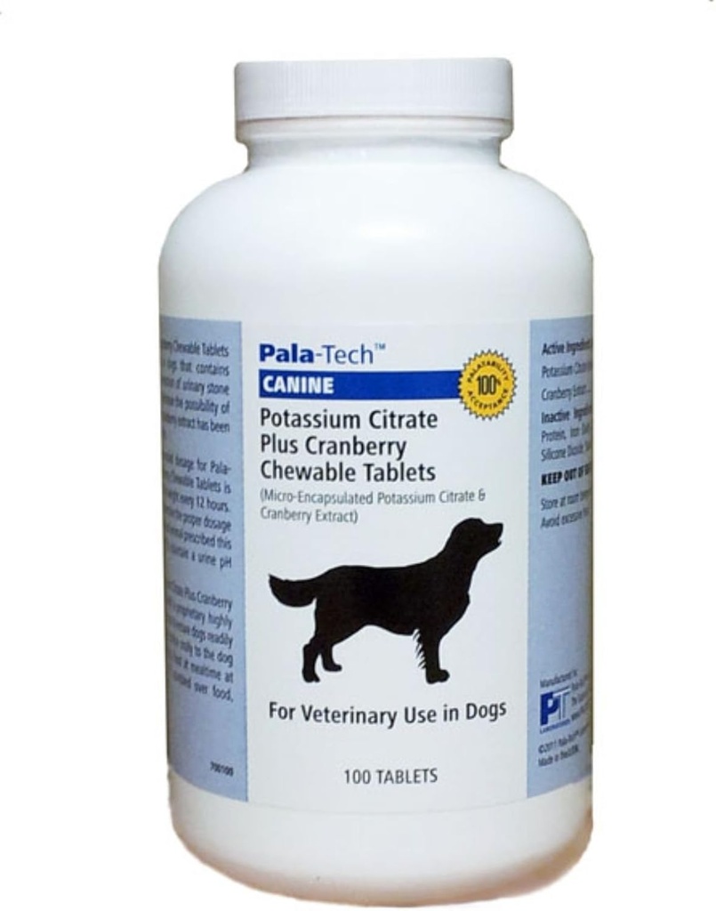 Hond UTI behandeling - Kalium citraat Plus Cranberry supplement voor honden 100 Kauwtabletten voor urinetrekinfectie & Bladder steenpreventie, Canine Incontinence Ondersteuning Made in USA