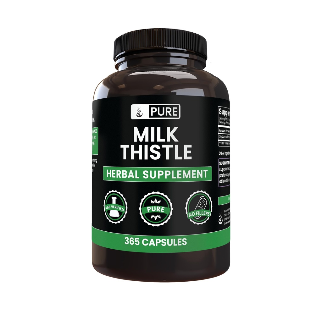 Pure Original Ingrediënten Melkdistel (365 capsules) Geen Magnesium of Rijst Fillers, altijd zuiver, Lab geverifieerd