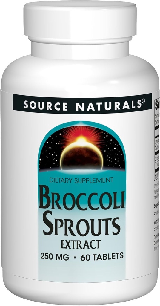 Bron Naturals Broccoli Spruit Extract 250mg Krachtige Superfood Supplement, Bron van Sulforaphane, Fiber & Calcium - 60 Tablets