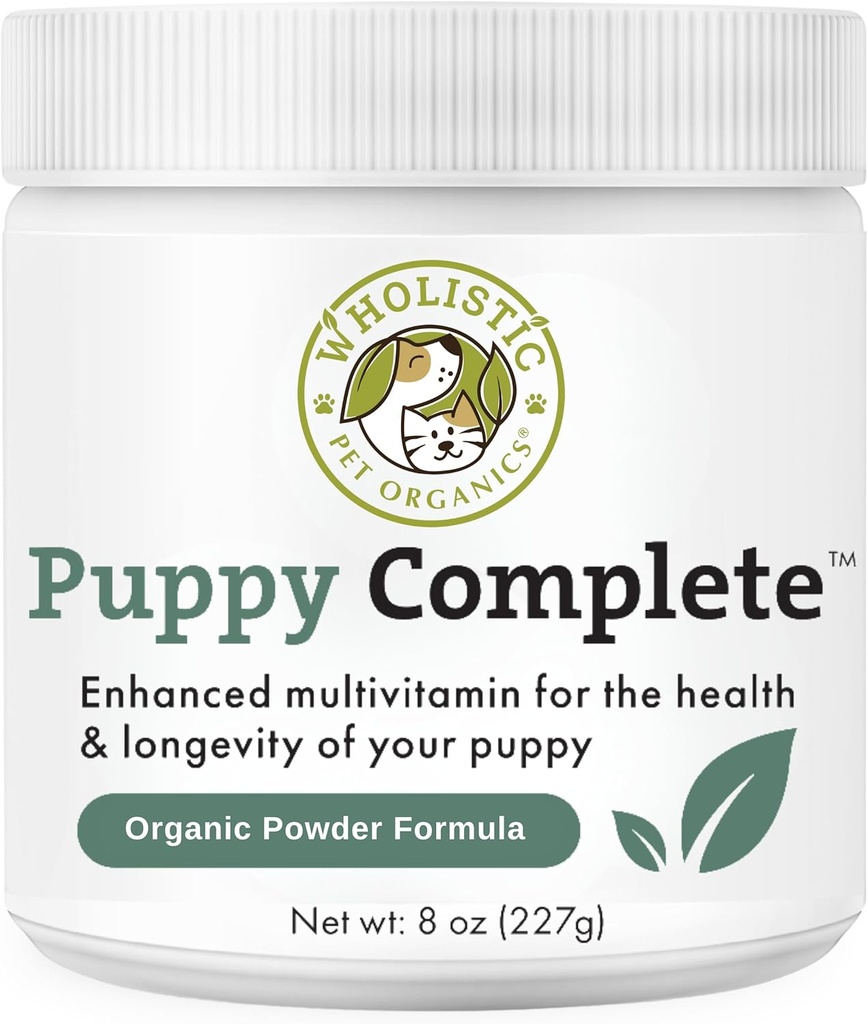 Wholistic Pet Organics Puppy Complete - Honden Multivitamine Poeder - 8 Oz - Dagelijkse hondenvitaminen en supplementen voor zelfgemaakte voeding - Immuunsysteem, huid, jas en algemene gezondheid - Kleine en grote rassen Puppies