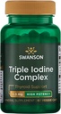 Swanson Triple Jodium Complex-Natural Supplement for Vital Thyroid Support-Promotes Metabole functie, verhoogde rode bloedcelproductie, & Heart Health-(60 Veggie Capsules, 12,5 mg Each) 1 Pack