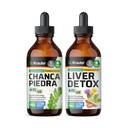 BIO KRAUTTER Chanca Piedra Teinture 4 Fl. Oz. & foie Teinture de détox 4 Fl. Oz.