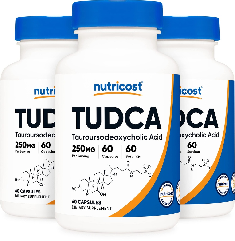 Nutricost Tudca 250 mg, 60 capsules (3 flessen)