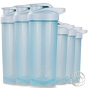 ShakerZoo-6 Pack-Protein Shaker flessen voor eiwitmixen, Shaker Cups voor eiwitshakes, 3 st. 24 ounce en 3 st. 20 ounce (Blauw)