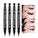 BINGBRUSH Dubbelzijdige vloeibare Stempel Eyeliner Pen, Gezicht Stempels Make-up extreem zwart waterdichte Slim Gel Vilt Tip High Black Pigment Liquid Eyeliner & Seal (zwart)