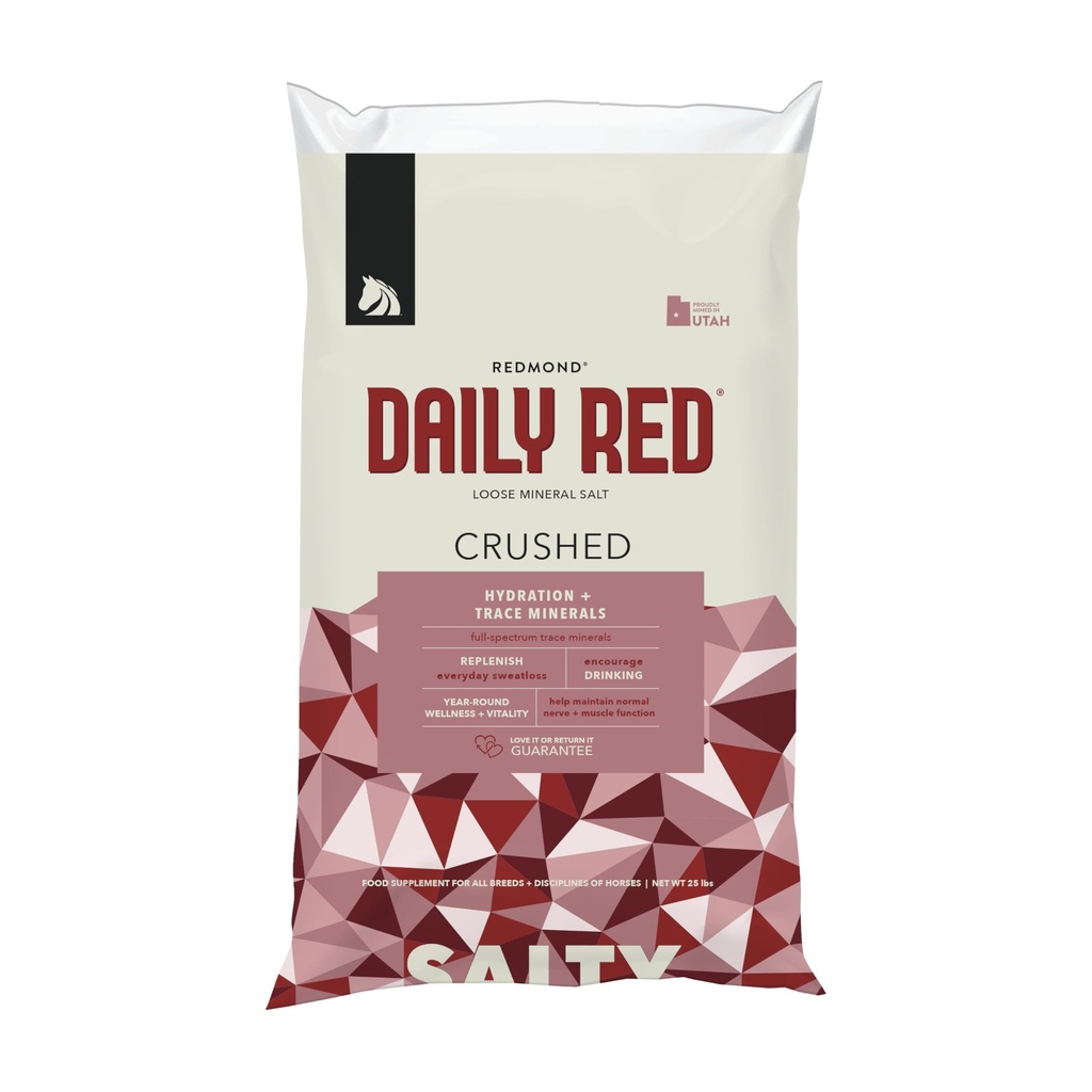 Rembourrage quotidien des minéraux en vrac rouge - sel minéral + supplément électrolyte pour chevaux (25LB)