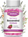 Suikervrije Resveratrol Gummies - Hoge zuiverheid Resveratrol Supplement voor antioxidant, gezonde veroudering, huid, hersenen, biologisch - 60 Gummies