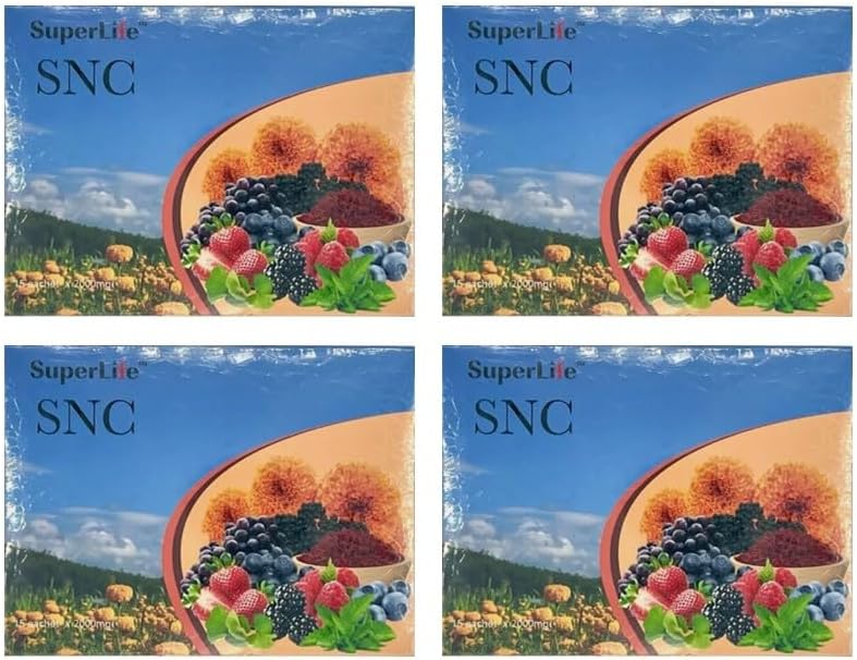 Générique 4 Packs SNC Super Life Soutien aux neurones Eyesight Améliore Vision Blur Cognitive Dry (15 sachets/boîte), Bleu