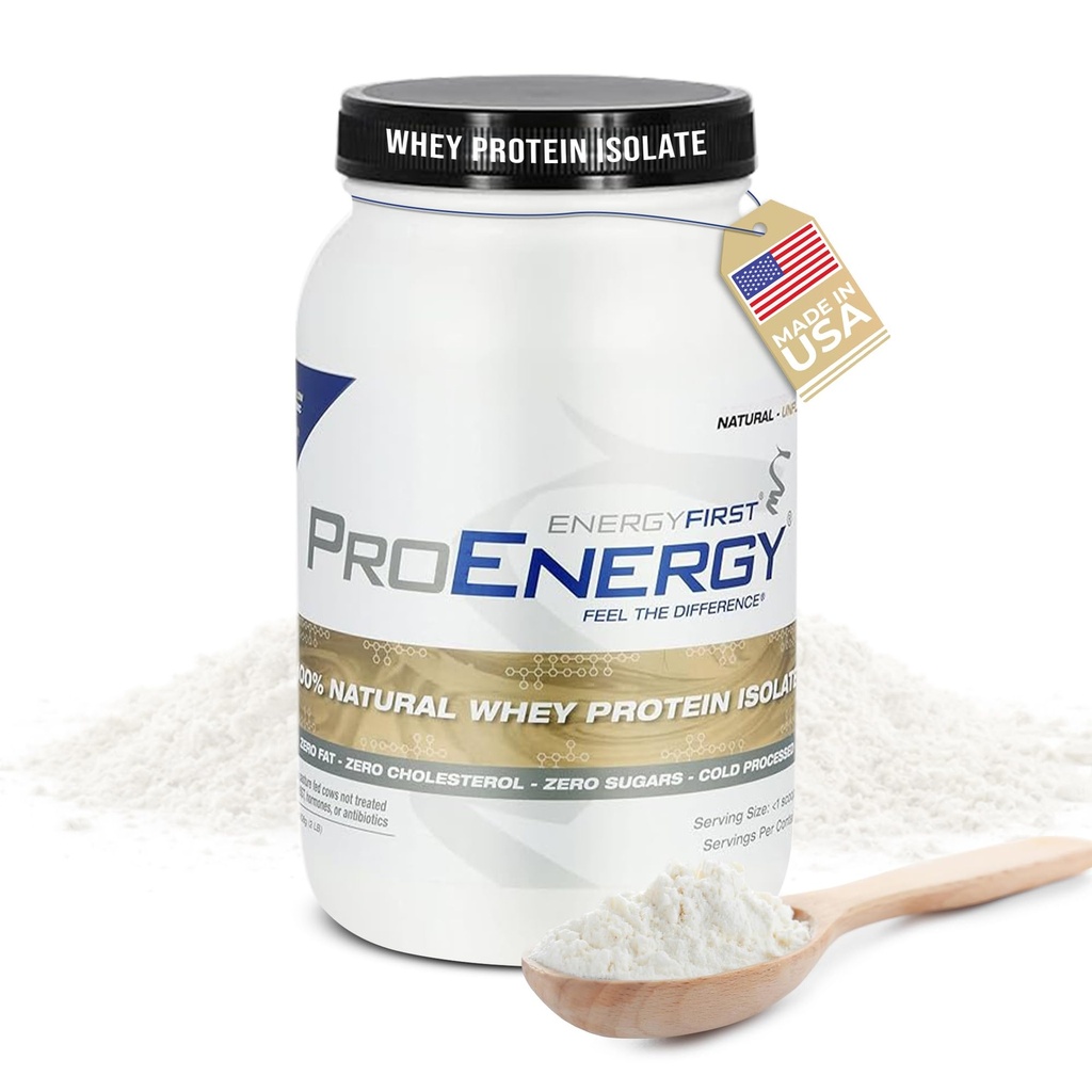 EnergieEnergyFirst Natural Grass Fed Wei Protein Isolaat Poeder, Unflavored Protein Powder, ProEnergy Protein Shake for Meal Replacement & Post Workout Recovery, Non-GMO, Sugar & Gluten Free 36 Servers