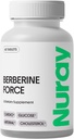 Nuray Berberine Force - Ondersteunt cognitieve gezondheid, gastro-intestinale gezondheid, cardiovasculaire gezondheid, en helpt handhaven metabolische gezondheid - met folaat, R-alfa Lipoïnezuur - 60 Tel - 500mg