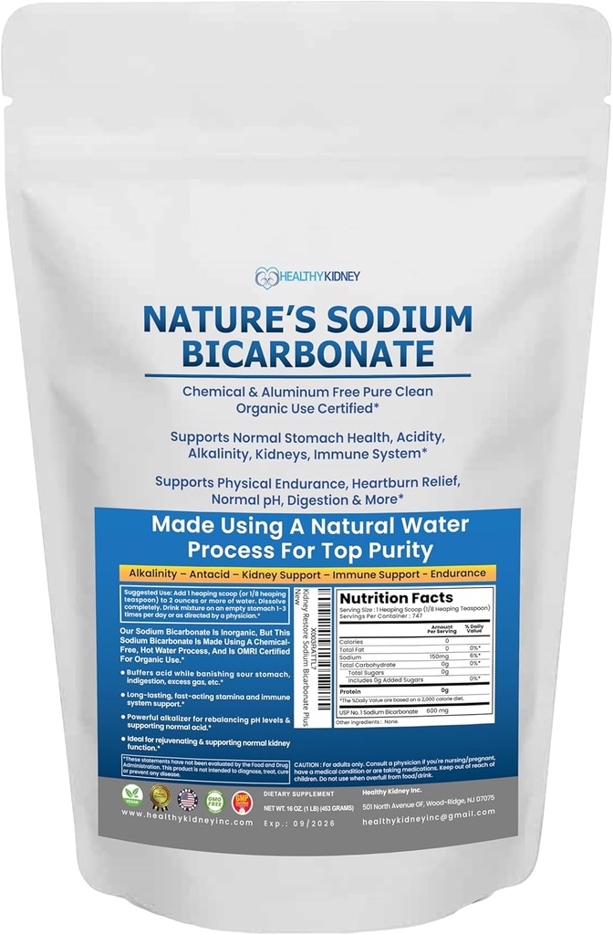 Natuur... Natrium Bicarbonaat Organisch Gebruik Aluminium Gratis Bakken Soda. Geen chemisch zuiver bakpoeder voor gezondheid en welzijn. Natriumbicarbonaat 1lb