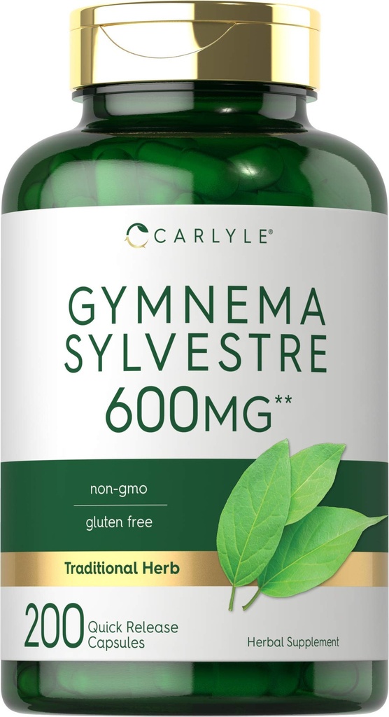 Carlyle Gymnema Sylvestre Capsules $ 600mg $ 200 Comte $ Supplément sans OGM et sans gluten