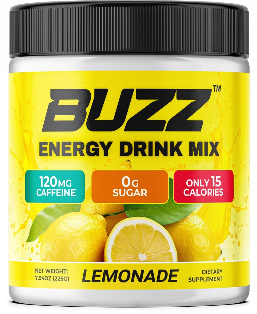 Morning Buzz Energy Drink Powder - Energy Boost - Suikervrije energie met antioxidanten - Morning Kick and Sports Nutrition Endurance Product - 30 Servings, Limonade, 8 Ounces