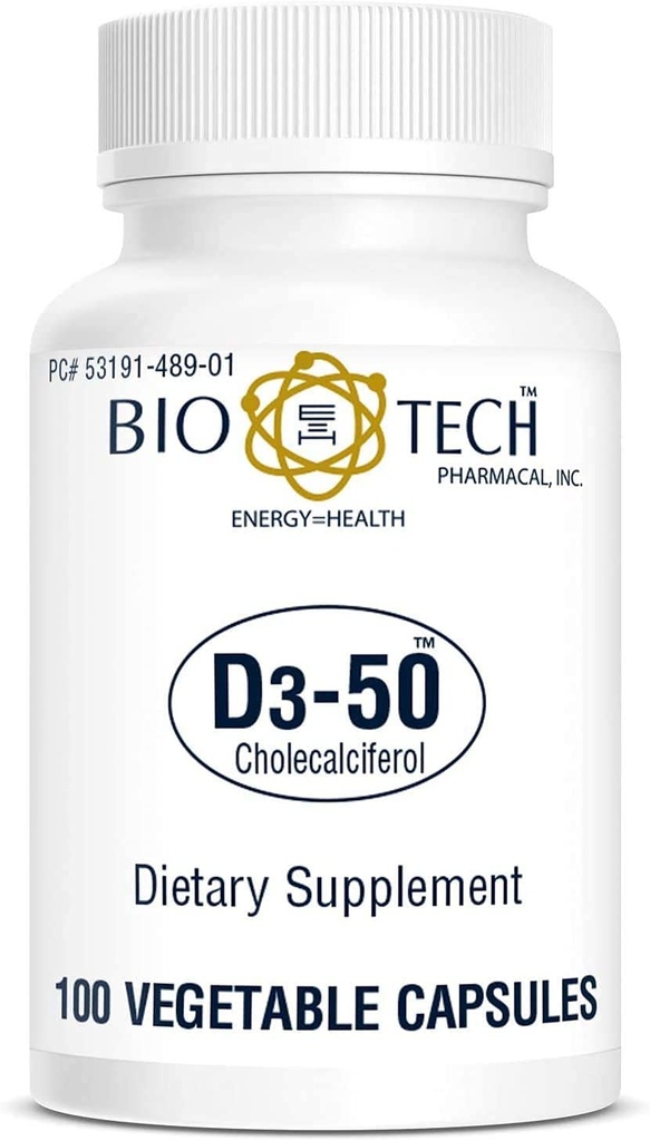 Bio-Tech Pharmacal Vitamine D3 (D3-50 50k IE, 100 Veg aantal)