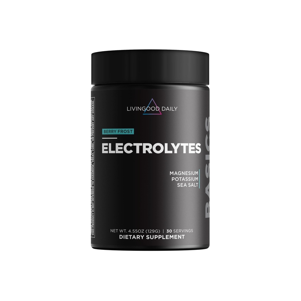 Livingood Daily Electrolytes Powder, Electrolytes Hydration Drink Mix met vitamine C, Magnesium, Taurine & Sea Salt, Electrolyte Supplement voor energie en hydratatie, Keto, Berry Frost Flavor, 30 Srvgs