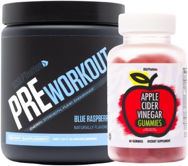 Sculpt Nation by V Shred Pre Workout Blue Raspberry en Apple Cider Vinegar Gummies Bundle