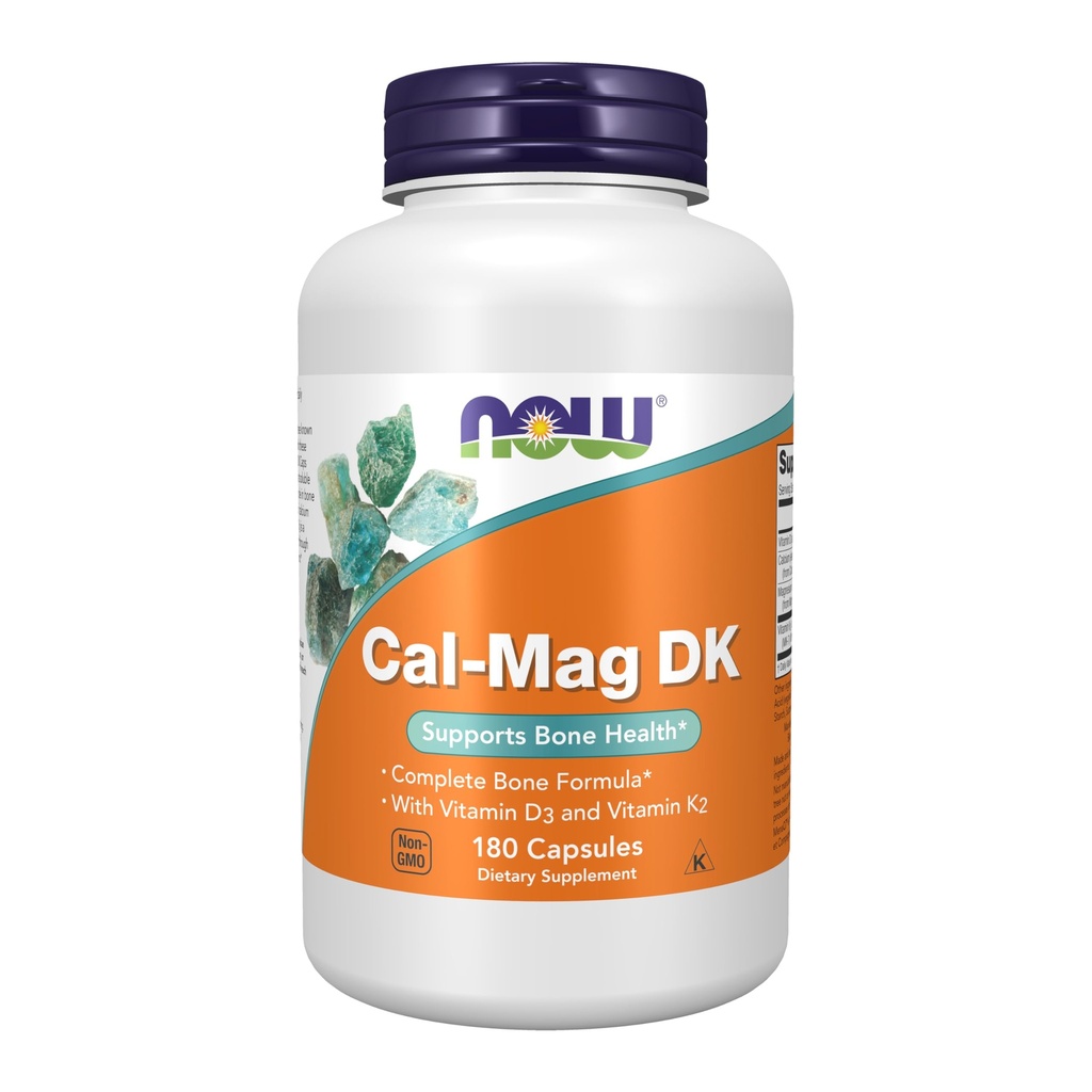 NOW Foods Supplementen, Cal-Mag DK met vitamine D-3 en vitamine K-2, ondersteunt Bone Health*, 180 Capsules