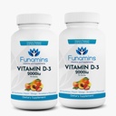 Vitamine D3 Gummies, 2-Pack, 60 Graaf Elke, 2000iu per Serving, Ondersteunt Immune System en Bone Health; voor kinderen & volwassenen; Perzik, Mango, Aardbei Smaken