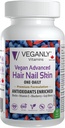 Vegan Advanced Hair Nail Skin One-Daily, 60 Veggie Caps - Antioxidant Verrijkt. Verbeteren van het haar, verbeteren van de gezondheid van de huid en de nagels gezondheid - Plant op basis van Biotine & Natural Superfood