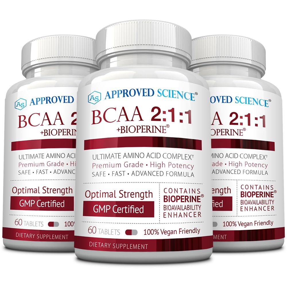 Goedgekeurde Science BCAA Supplement - 180 Tablets - 2400mg - Verhoog prestaties en verbeter spierontwikkeling - L-Leucine, L-Isoleucine, L-Valine - Made in USA, Non-GMO