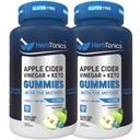 Herbtonics Gommies de vinaigre de cidre de pomme Keto - Digestion et detox Support - sans sucre BHB formule avancée pour le support de kéto - vinaigre de cidre brut avec la mère - 120 Gommies de vinaigre de cidre de pomme Vegan
