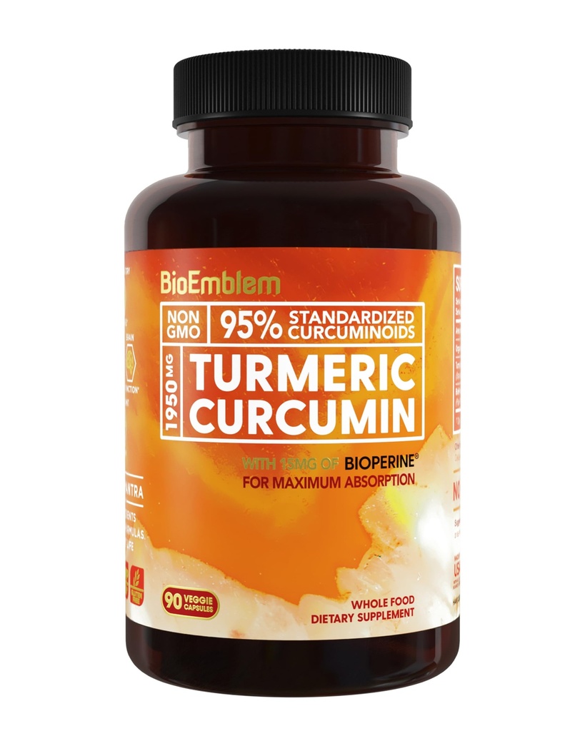 BioEmblem Turmeric Curcumin Supplement met BioPerine 