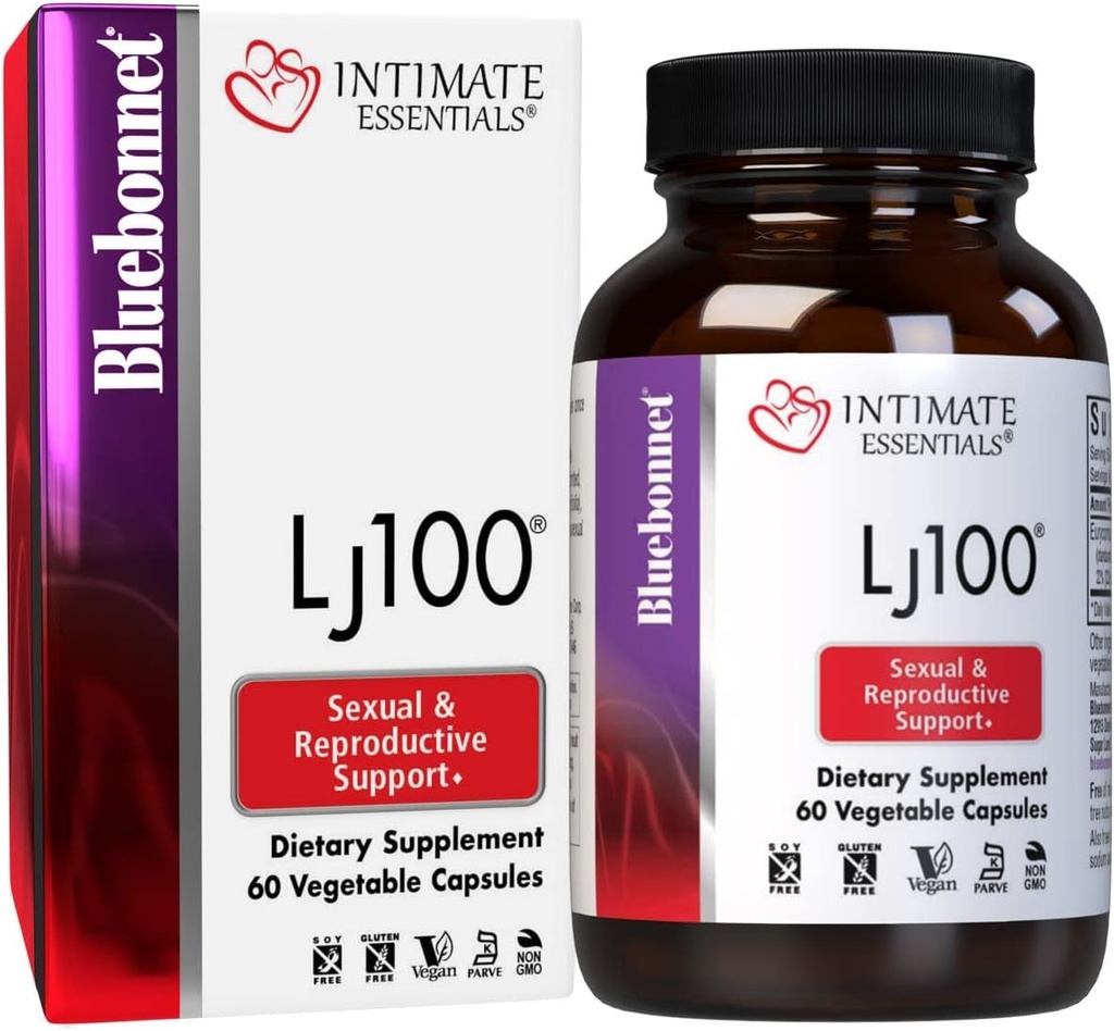 Bluebonnet Nutrition Intimate Essentials LJ100, Soy-Free, Gluten-Free, Non-GMO, Dairy-Free, Kosher Certified, Vegan, 60 Capsules, 30 porties