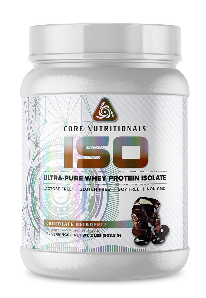 Core Nutritionals ISO, 100% Micro Filtered, Zero Artificial Fillers, 25g Wei Protein Isolaat, 32 Servers (Chocolade Decadence)