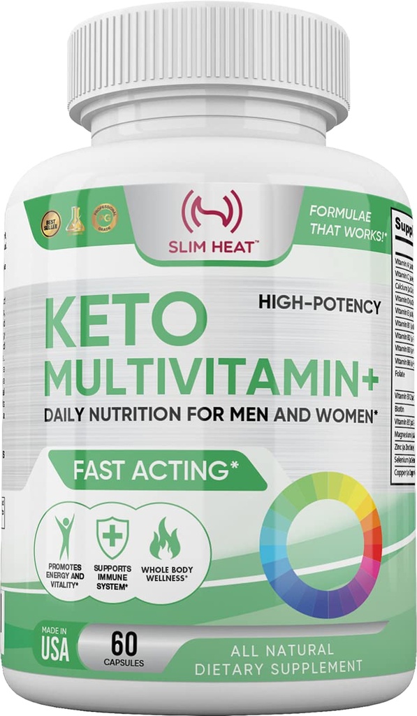 Keto Multivitamine voor vrouwen en mannen - 35 Krachtige, Pure Ingrediënten - Vitamine C, Vitamine D, Vitamine A, Vitamine E en Zink voor Immune Ondersteuning - Niet GGO, Glutenvrij, Suikervrij, Alle Natuurlijke - 30 Dagen