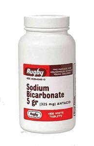 Rugby natrium BICARB 5GR TAB natrium BICARBONATE-325 MG wit 1000 tabletten UPC 3053610461