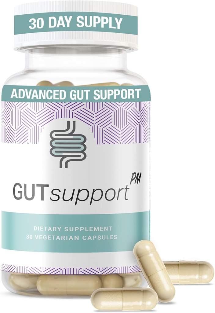 IBDassistTM Gut Support PM - Nighttime Gut Health & Digestie Supplement - Bloating Relief & Rustvolle Slaap* - Bevat kalmerende kruiden zoals Melatonine, kamille, citroenbalsem, Gember & More - 30 capsules