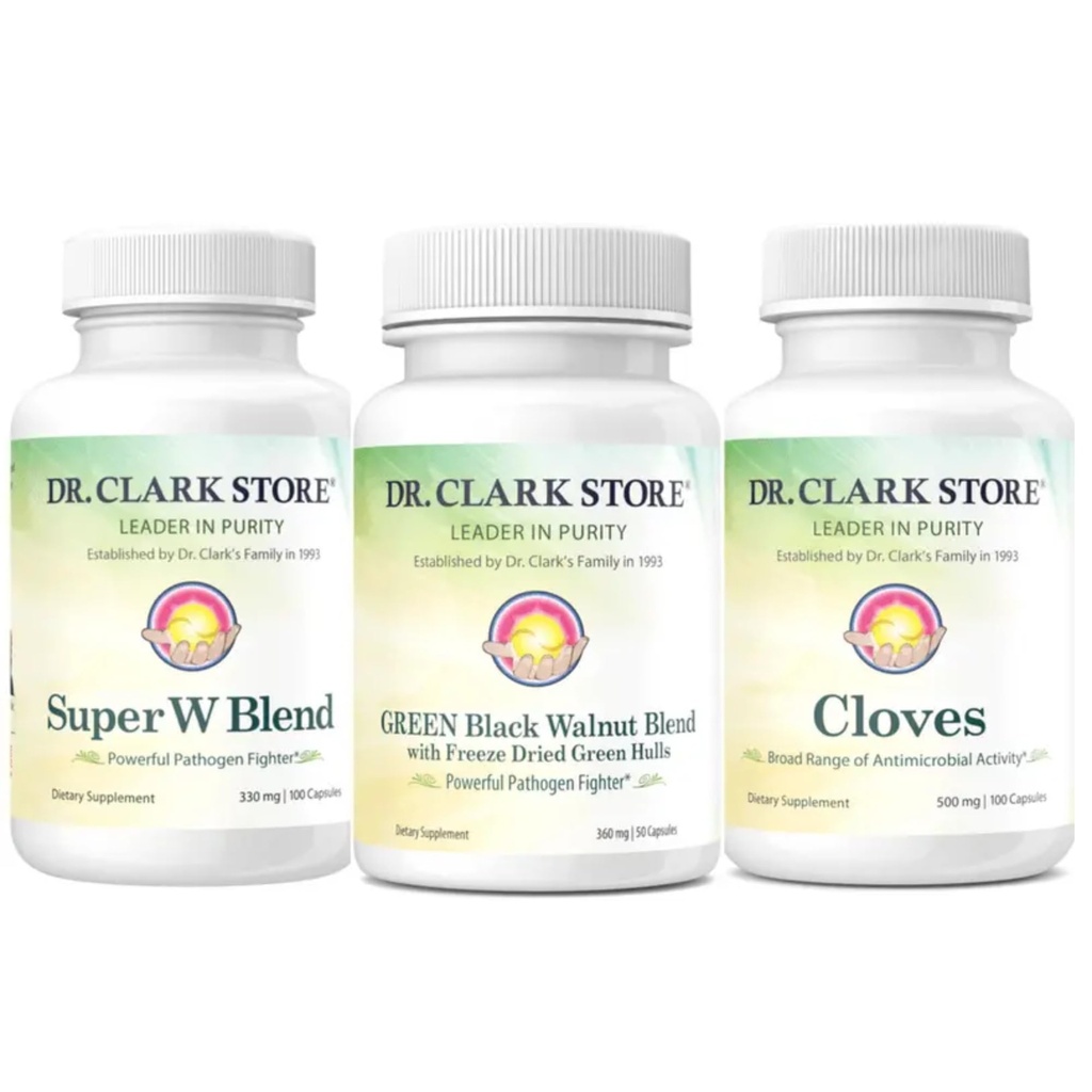Dr Clark Store Intestine Support & Cleanse Kit - met Freeze-Dried Green Black Walnut Hulls, Wormwood en Cloves-Helps Maintain Optimum Intestinal Functie