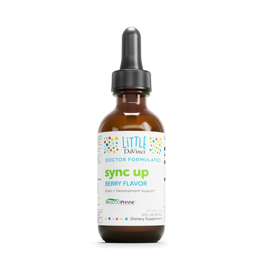 Little DaVinci Sync Up - Aide à soutenir la santé cérébrale, le système immunitaire et la fonction du système nerveux avec le sulphoraphane - Berry Flavor - 2 Fl Oz (60 portions)