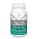Mannatech Omega-3 met vitamine D3 voor bot, hartgezondheid en cognitieve ondersteuning, gemaakt van pure visolie