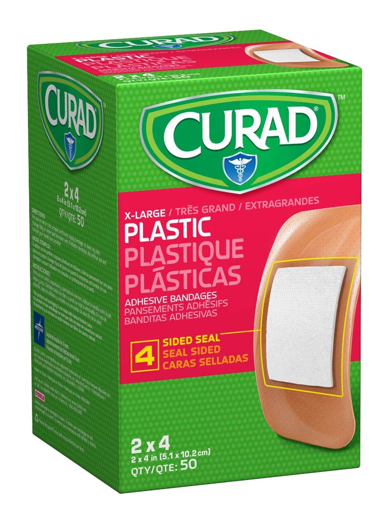 CURAD Plastic lijm Bandages 2" x 4", niet gemaakt van natuurlijke rubber Latex, Pack van 600