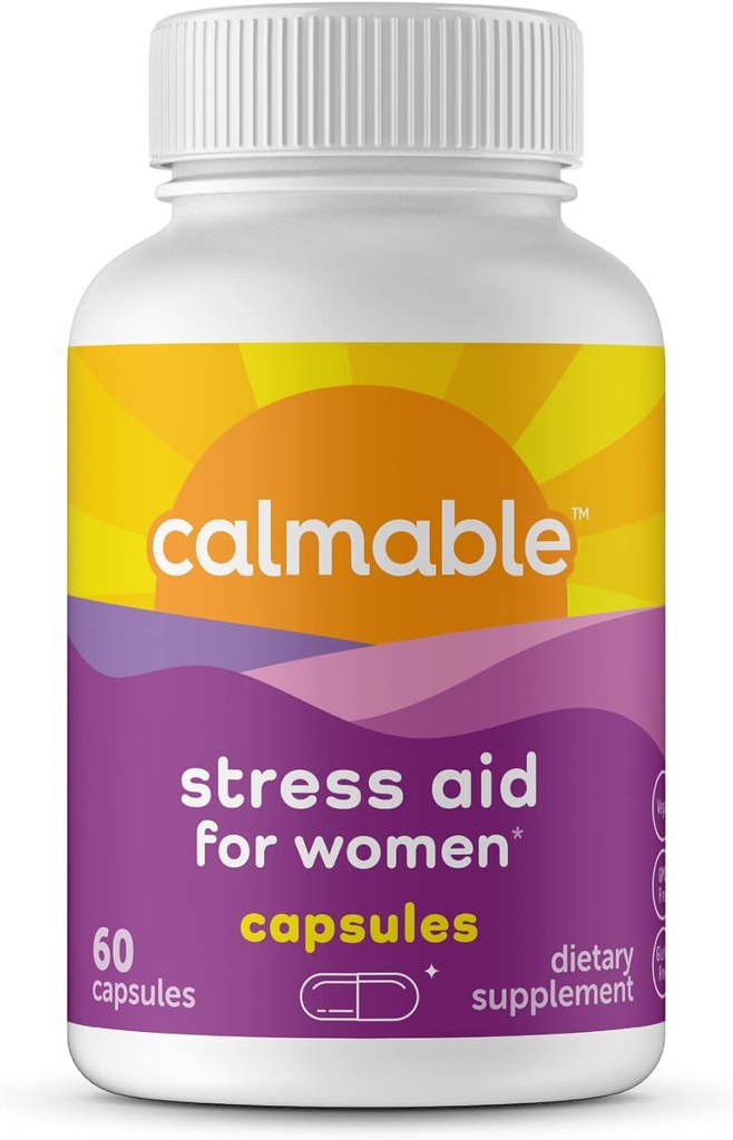 Stress Relief Aid for Women - Vegan - GABA, 5-HTP, Ashwagandha - Vitamine Dieetsupplement - 60 capsules