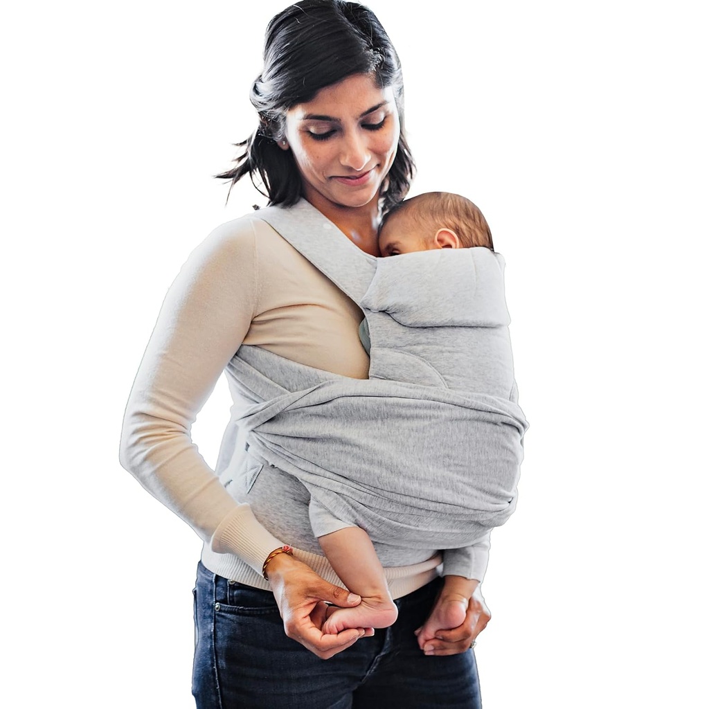 Boppy ComfyGrow Baby Carrier, 7-35lbs, Dove Gray, pasgeboren op peuter met 3 draagposities, 3-traps verstelbare stoel en hoofdsteun, katoenen stof
