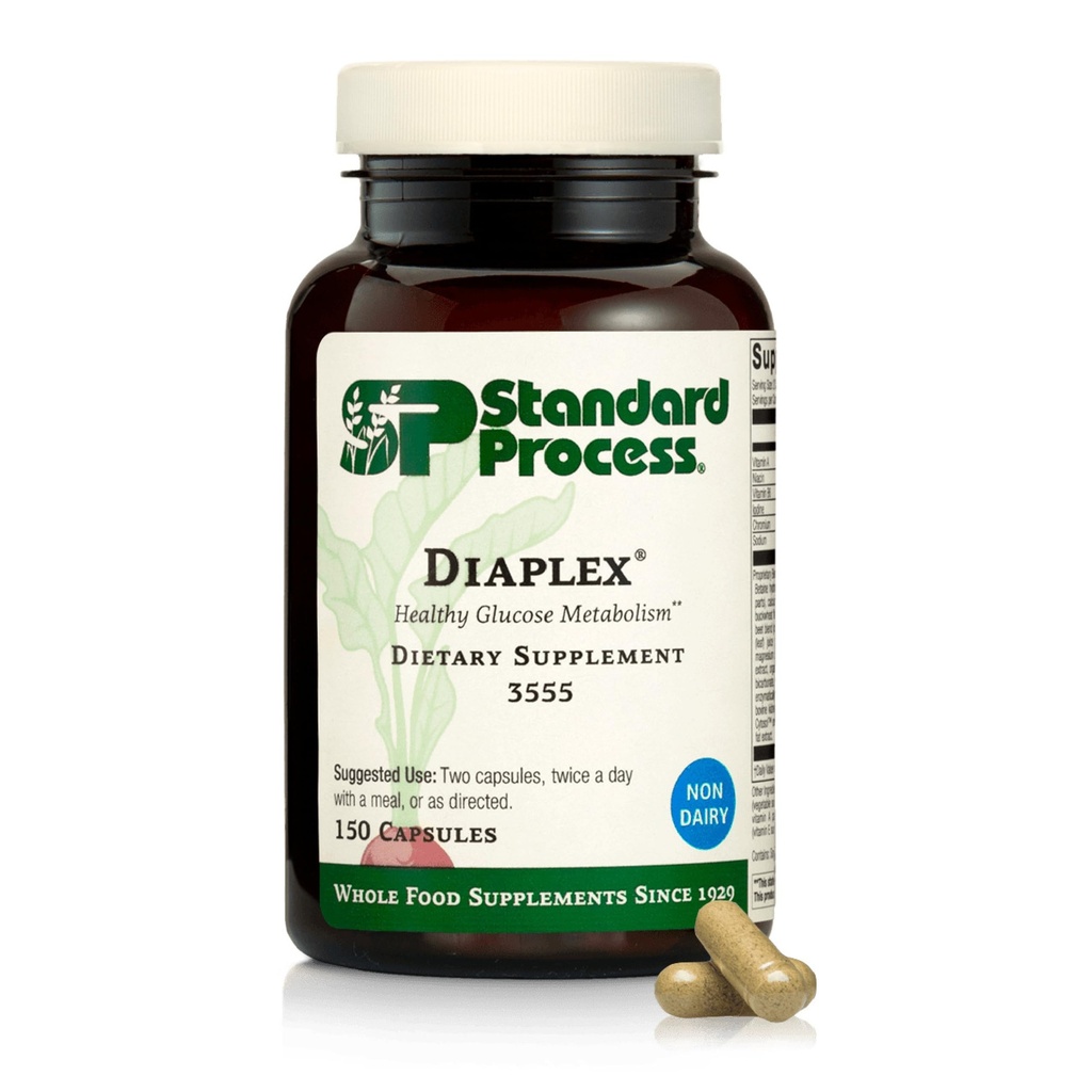 Diaplexe de procédé standard - Supplément pour le soutien du pancréas et de la vésicule bille - Contient du chrome et de la vitamine antioxydante A - Non-Dairy - 150 capsules (75 portions)