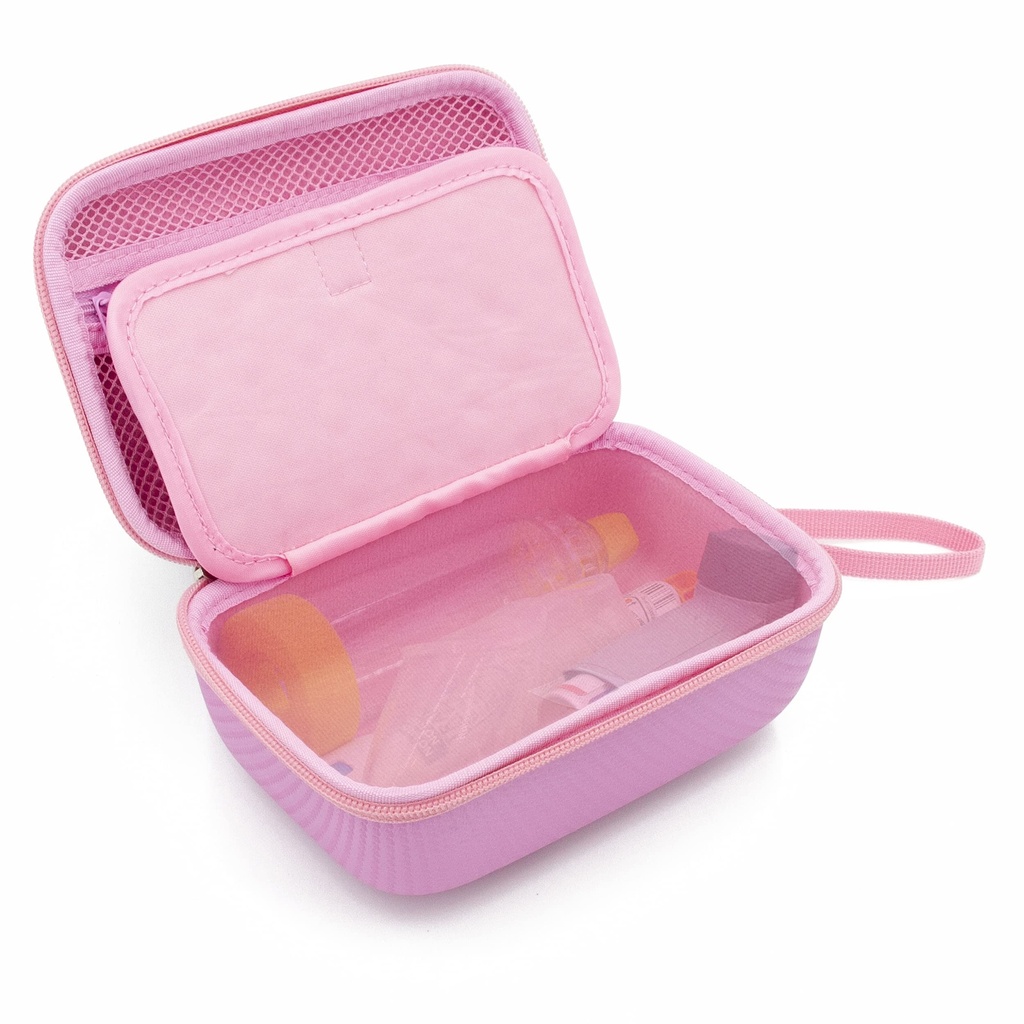 CASEMATIX Roze Reistas Compatibel met Astma Inhalator, Maskers, Spacer - Alleen geval