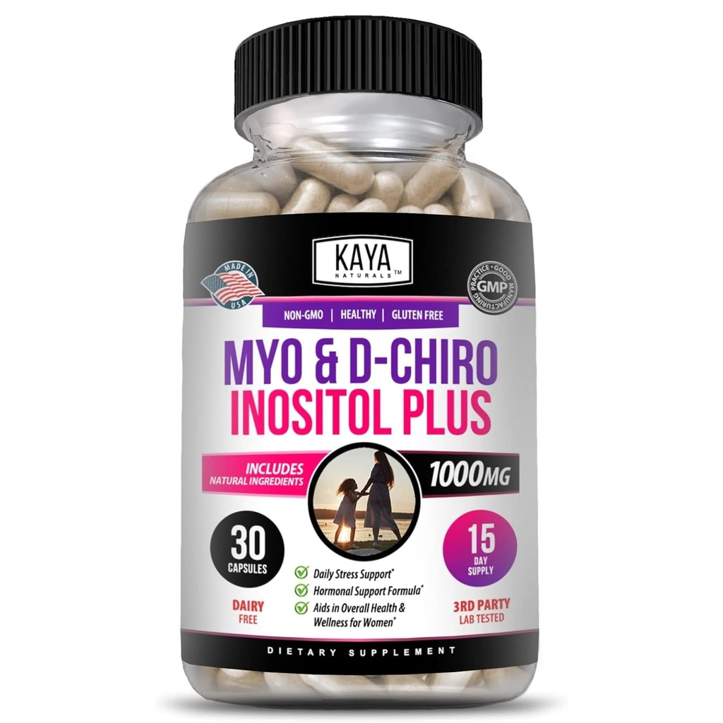 Kaya Naturals Myo & D-Chiro Inositol Plus ondersteuning voor vrouwen, vitamine B8-30 capsules