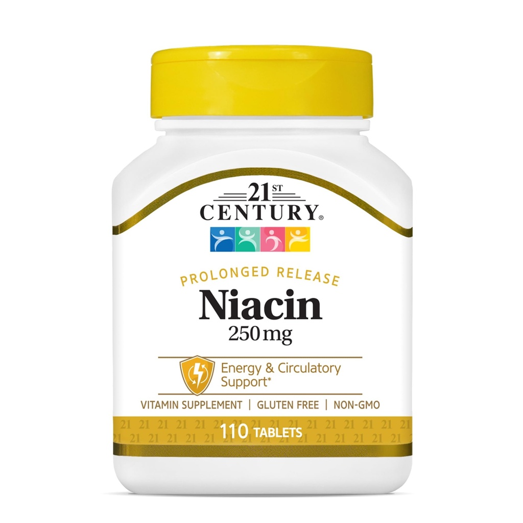 21e Century Niacin 250 mg tabletten, 110-Count (verpakking van 2)