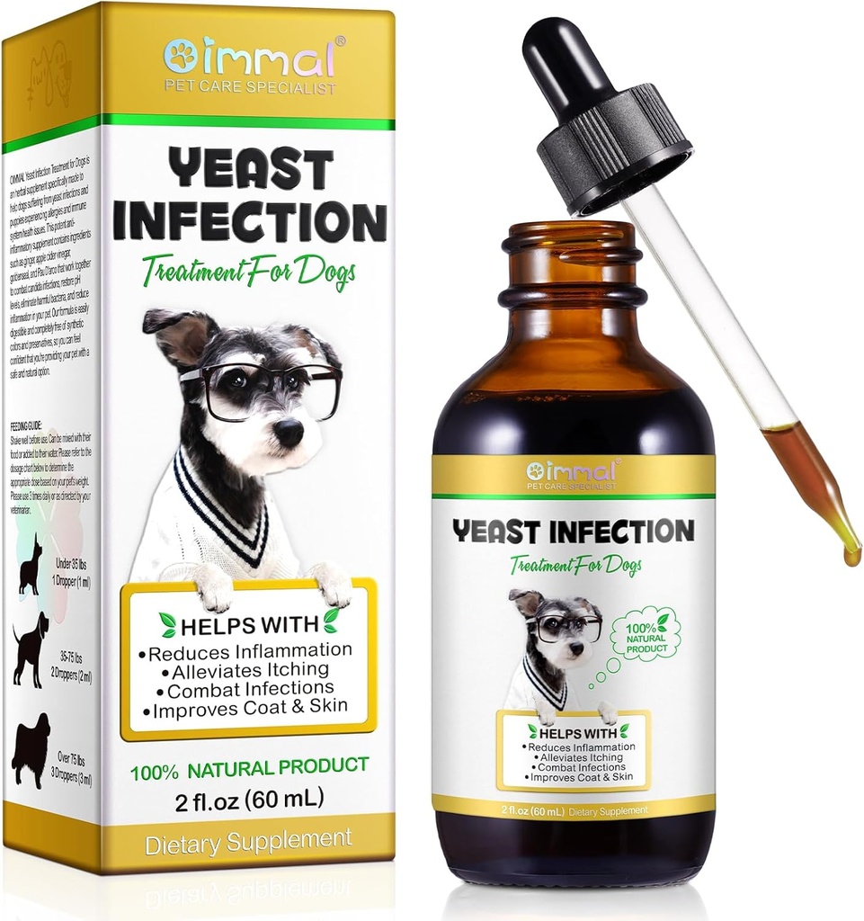 Natuurlijke Gistinfectie behandeling voor honden, Hond Allergie Relief, Huid jeuk Relief Ondersteunt gezond, ontsteking verlichting, Verlicht jeuken, Allergie Relief Honden Gist