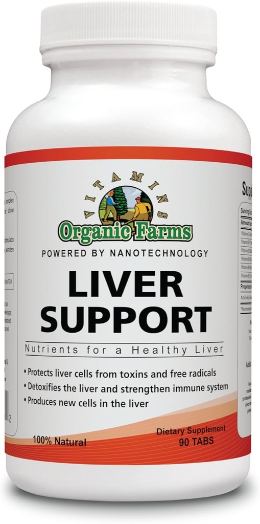 Fermes biologiques Vitamines Soutien du foie - Nutriments pour un foie sain - 90 comprimés - Supplément alimentaire 100% naturel